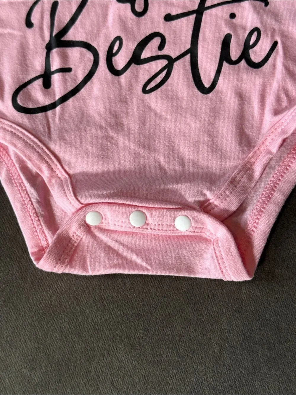 PatPat Pink Floral 'Auntie is My Bestie' Baby 3-Piece Outfit 0-3 months NEW